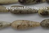 CFA232 15.5 inches 10*30mm teardrop chrysanthemum agate beads