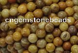 CFA31 15.5 inches 6mm round yellow chrysanthemum agate beads