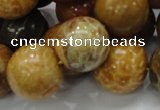 CFA34 15.5 inches 20mm round yellow chrysanthemum agate beads