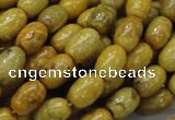 CFA36 15.5 inches 8*12mm rice yellow chrysanthemum agate beads