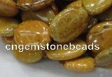 CFA47 15.5 inches 15*20mm oval yellow chrysanthemum agate beads