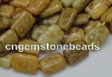 CFA51 15.5 inches 8*12mm rectangle yellow chrysanthemum agate beads