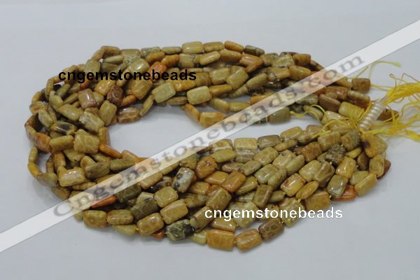 CFA51 15.5 inches 8*12mm rectangle yellow chrysanthemum agate beads