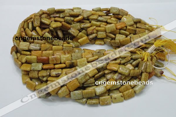 CFA52 15.5 inches 10*14mm rectangle yellow chrysanthemum agate beads