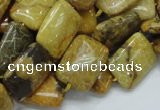 CFA53 15.5 inches 13*18mm rectangle yellow chrysanthemum agate beads