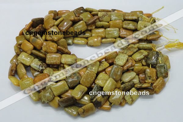 CFA53 15.5 inches 13*18mm rectangle yellow chrysanthemum agate beads