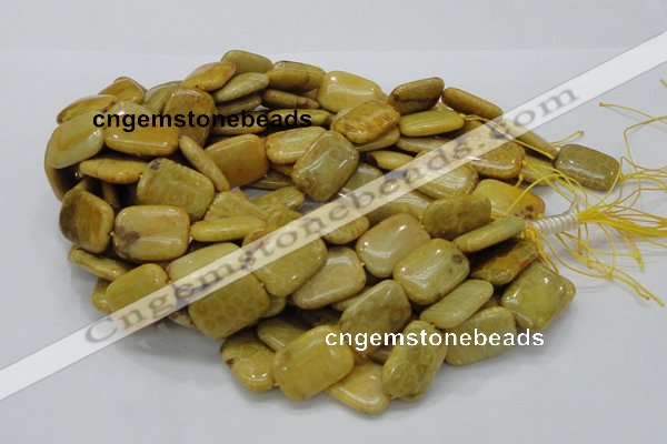 CFA54 15.5 inches 18*24mm rectangle yellow chrysanthemum agate beads