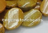 CFA60 15.5 inches 22*30mm twisted oval yellow chrysanthemum agate