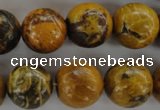 CFA63 15.5 inches 16mm round yellow chrysanthemum agate beads