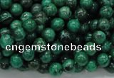 CFA66 15.5 inches 6mm round green chrysanthemum agate beads