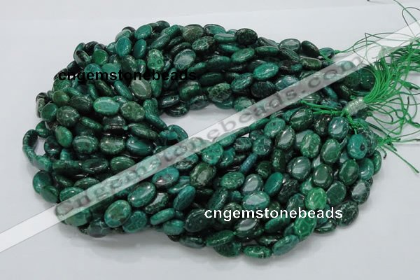 CFA70 15.5 inches 10*14mm oval green chrysanthemum agate beads