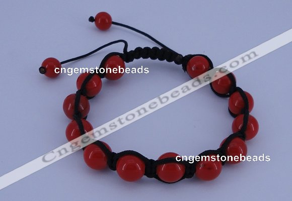 CFB501 10mm round candy jade beads adjustable bracelet wholesale