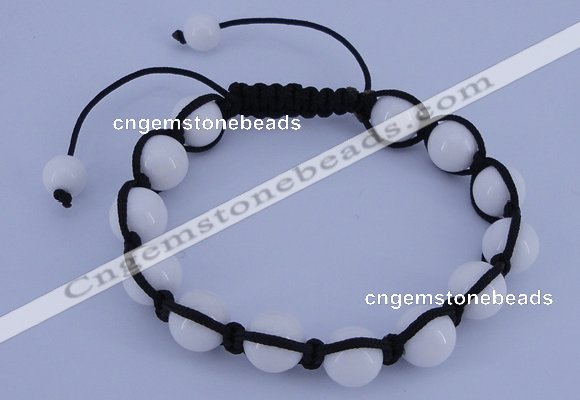 CFB505 10mm round candy jade beads adjustable bracelet wholesale