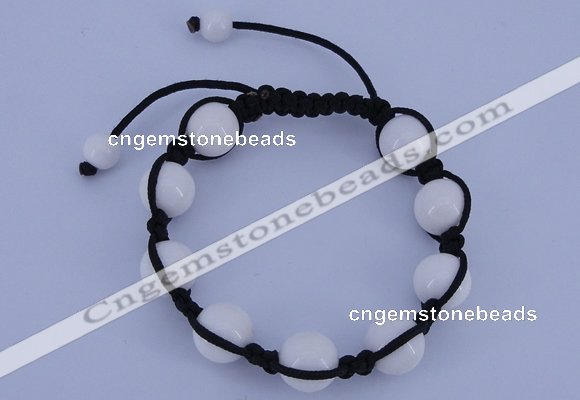 CFB515 12mm round candy jade beads adjustable bracelet wholesale