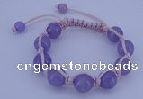 CFB516 12mm round candy jade beads adjustable bracelet wholesale