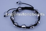 CFB525 12mm faceted round crystal beads adjustable bracelet wholesale