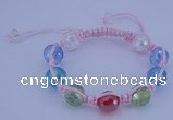 CFB530 12mm faceted round crystal beads adjustable bracelet wholesale