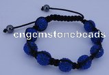 CFB566 12mm round rhinestone with hematite beads adjustable bracelet