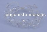 CFB580 8*10mm faceted rondelle crystal beads adjustable bracelet