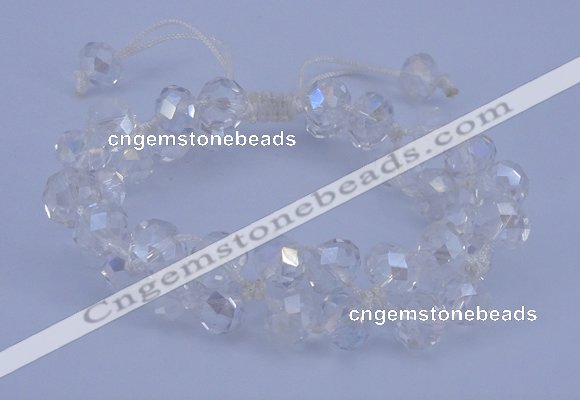 CFB580 8*10mm faceted rondelle crystal beads adjustable bracelet