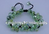 CFB581 8*10mm faceted rondelle crystal beads adjustable bracelet