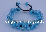 CFB582 8*10mm faceted rondelle crystal beads adjustable bracelet