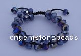 CFB586 8*10mm faceted rondelle crystal beads adjustable bracelet