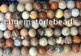 CFC343 15.5 inches 10mm round red fossil coral beads wholesale