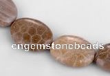 CFC49 15.5 inch 15*20mm oval coral fossil jasper beads wholesale