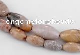 CFC54 15.5 inches rice shape coral fossil jasper beads wholesale