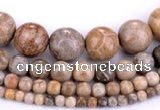 CFC55 15.5 inches round coral fossil jasper beads wholesale