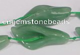 CFG03 15.5 inches 18*38mm carved flower green aventurine jade beads