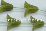 CFG10 15.5 inches 20*26mm carved flower Korean jade beads