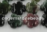 CFG1001 15.5 inches 16mm carved flower Indian Agate beads