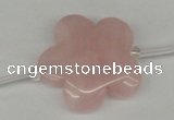 CFG1011 15.5 inches 30mm carved flower rose quartz beads