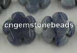 CFG1023 15.5 inches 16mm carved flower blue aventurine beads