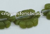 CFG11 15.5 inches 20*28mm carved leaf Korean jade beads