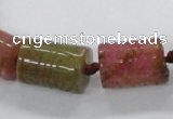 CFG1100 15.5 inches 15*20mm carved tube agate gemstone beads