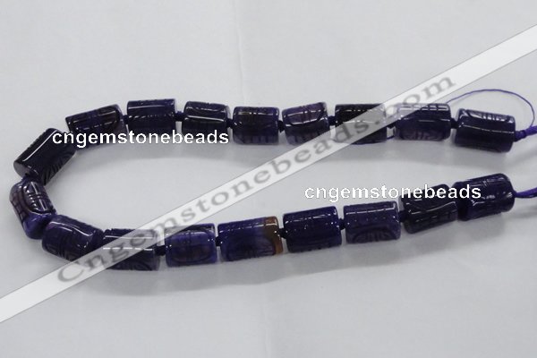 CFG1104 15.5 inches 15*20mm carved tube agate gemstone beads