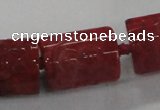 CFG1110 15.5 inches 17*22mm carved tube agate gemstone beads