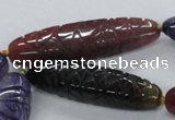 CFG1116 15.5 inches 13*50mm - 13*65mm carved rice agate beads