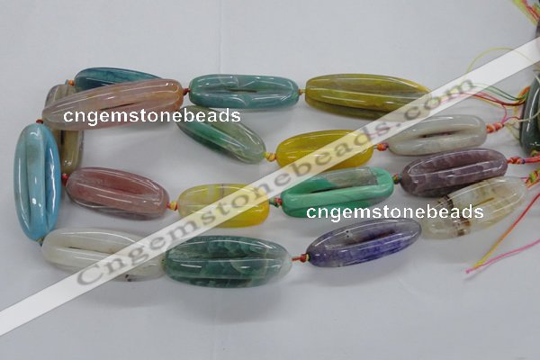 CFG1117 15.5 inches 14*40mm - 14*50mm carved rice agate beads