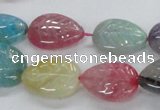 CFG1121 15.5 inches 15*20mm carved leaf agate gemstone beads