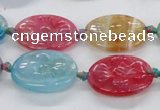 CFG1128 15.5 inches 18*25mm carved oval agate gemstone beads