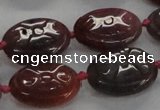 CFG1131 15.5 inches 18*25mm carved oval agate gemstone beads