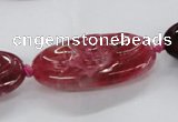 CFG1135 15.5 inches 20*40mm carved oval agate gemstone beads