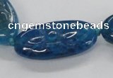 CFG1138 15.5 inches 20*40mm carved oval agate gemstone beads