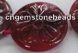 CFG1160 15.5 inches 45mm carved flower agate gemstone beads