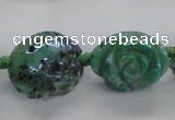 CFG1166 15.5 inches 25mm carved flower plated agate gemstone beads