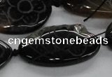 CFG1176 15.5 inches 20*40mm – 25*45mm carved freeform agate beads